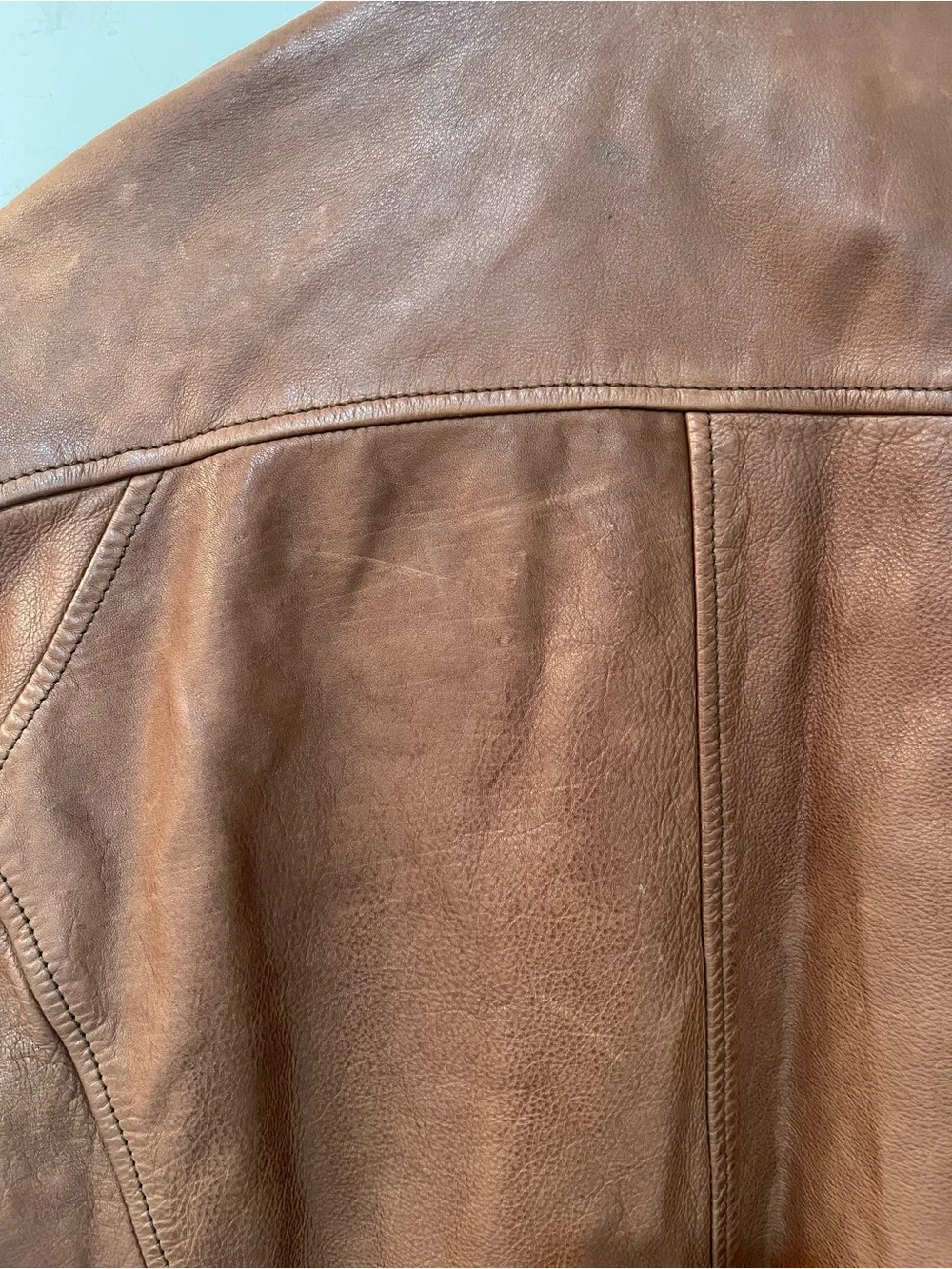 Hugo Boss Orange Julino Brown Leather Moto Jacket Mens 38R M Cafe Racer Full Zip